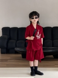 SN Vest  Đỏ Lá Trúc Kèm Quạt YH