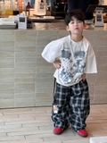 Áo Ngắn Trắng Hình Xám FS