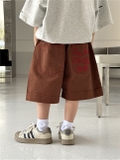 Quần Ngắn Jean Nâu Chữ Sau SN