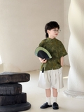 SN Áo Rêu Quần Be Dây Kèm Quạt YH
