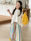 Set Dài Áo Bí Đỏ Quần Sọc YK