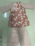 Set Áo Dài Hồng Hoa