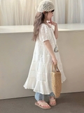 SD Váy Ren Trắng+Quần Jean Loe YK