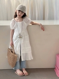 SD Váy Ren Trắng+Quần Jean Loe YK