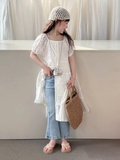 SD Váy Ren Trắng+Quần Jean Loe YK