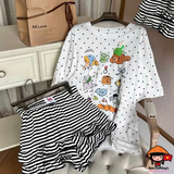 full-set-ao-thun-cham-bi-in-hinh-mix-quan-ke-beo