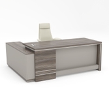 Bàn giám đốc chữ L BGDY020L cao cấp, có tủ phụ, khóa bảo mật và mặt bàn tích hợp luồn dây.