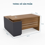 Bàn Giám Đốc 1M4 Chữ L BGDY045L