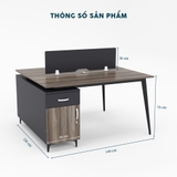 Cụm Bàn Làm Việc 2 Người CBNVY38-1412