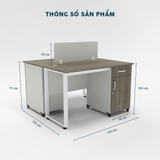 Cụm Bàn Làm Việc 2 Người CBNVY25-1212