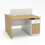 Cụm bàn làm việc đôi CBNVY29-1212, thiết kế hiện đại, có vách ngăn.