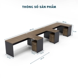 Cụm Bàn Làm Việc 3 Người Kèm Hộc CBNVY03-4812HT