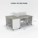 Cụm Bàn Làm Việc 3 Người CBNVY22-1812