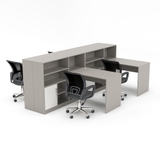 Bàn làm việc nhóm 4 Người CBNVY31-2826, có tích hợp sẵn lỗ đi dây, giữ gọn gàng khu vực làm việc.