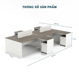 Cụm Bàn Làm Việc 4 Người Kèm Hộc CBNVY03-3224HT