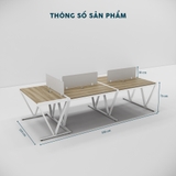 Cụm bàn làm việc 5 người chân sắt CBNVY13-3012