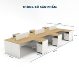 Cụm Bàn Làm Việc 6 Người CBNVY03-4824HT