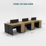 Cụm bàn làm việc 6 người CBNVY21-3612