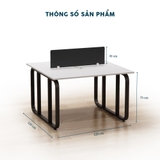 Cụm Bàn Nhân Viên Chân Sắt Cho 2 Người CBNVY10-1212