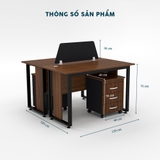 Cụm bàn làm việc chân sắt 2 người CBNVY20