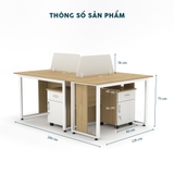 Cụm bàn làm việc 3 người YOTA CBNVY20-1812HT