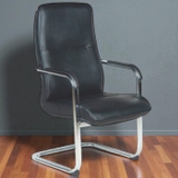 Ghế họp GHY09 chân quỳ khung thép mạ, tay nhựa, đệm tựa bọc da cao cấp