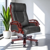 Ghế Giám Đốc Hòa Phát GGDY033 bọc da thật, khung gỗ tự nhiên sơn PU bóng, lưng cao, đệm dày, bánh xe xoay 360 độ, thiết kế sang trọng, hiện đại cho lãnh đạo.