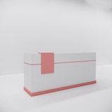 Quầy lễ tân QLTY09-22 hiện đại, gỗ phủ Melamine, thiết kế sang trọng, tiện nghi cho khu vực tiếp đón.