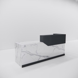 Quầy lễ tân QLTY15-22 thiết kế hiện đại, tông màu sang trọng, tích hợp ngăn chứa rộng tiện lợi.