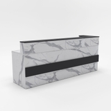 Quầy lễ tân YOTA QLTY17-24 thiết kế sang trọng, gỗ melamine cao cấp, nhiều ngăn kệ tiện lợi cho văn phòng.