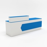 Quầy lễ tân YOTA QLTY19-24 kiểu dáng hiện đại, gỗ melamine, bề mặt rộng, tiện ích cho văn phòng lớn.