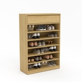 Tủ giày 0.8M TGY12 7 tầng, có ngăn kéo, màu gỗ sáng, thiết kế nhỏ gọn, phù hợp căn hộ nhỏ