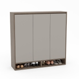 Tủ giày 1M2 TGY18 thiết kế 3 cánh màu ghi xám trầm, chất liệu MDF phủ Melamine hiện đại