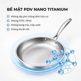 Chảo chống dính Nano Titanium SS304 Perfection by M 22cm, 24cm, 26cm