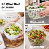Rổ quay rau 1 chạm Perfection by M làm khô rau nhanh