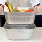 Set rổ chậu vuông 8L Casabeni dùng trong nhà bếp