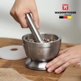 Cối giã inox Wagensteiger kèm chày và nắp chống bắn