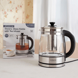 Ấm đun nước siêu tốc bình thủy tinh Kaiyo dung tích 1,7L có lõi lọc trà