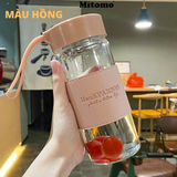 Bình thủy tinh cao cấp Hankparson màu hồng