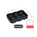 Khuôn làm đá silicone cao cấp 6 viên kích thước
