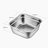 Set rổ chậu vuông 8L Casabeni inox cao cấp kích thước