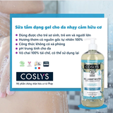 Sữa tắm dạng gel cho da nhạy cảm hữu cơ Coslys (1L)