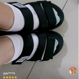 [FREESHIP] Giày sandal, dép quai hậu, dép xăng đan nam nữ FACOTA màu ĐEN 3 QUAI DÁN  GLC01 đi học