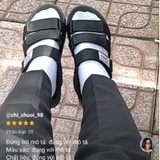 [FREESHIP] Giày sandal, dép quai hậu, dép xăng đan nam nữ FACOTA màu ĐEN 3 QUAI DÁN  GLC01 đi học