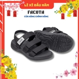 [FREESHIP] Giày sandal, dép quai hậu, dép xăng đan nam nữ FACOTA màu ĐEN 3 QUAI DÁN  GLC01 đi học