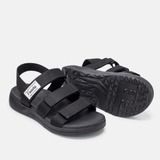[FREESHIP] Giày sandal, dép quai hậu, dép xăng đan nam nữ FACOTA màu ĐEN 3 QUAI DÁN  GLC01 đi học