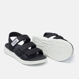 [FREESHIP] Giày sandal, dép quai hậu, dép xăng đan nam nữ FACOTA màu ĐEN TRẮNG 3 QUAI DÁN GLC02 đi học