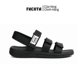 [FREESHIP] Giày sandal, dép quai hậu, dép xăng đan nam nữ FACOTA màu ĐEN 3 QUAI DÁN  GLC01 đi học
