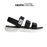 [FREESHIP] Giày sandal, dép quai hậu, dép xăng đan nam nữ FACOTA màu ĐEN TRẮNG 3 QUAI DÁN GLC02 đi học