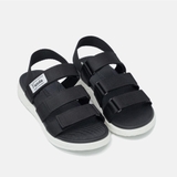 [FREESHIP] Giày sandal, dép quai hậu, dép xăng đan nam nữ FACOTA màu ĐEN TRẮNG 3 QUAI DÁN GLC02 đi học